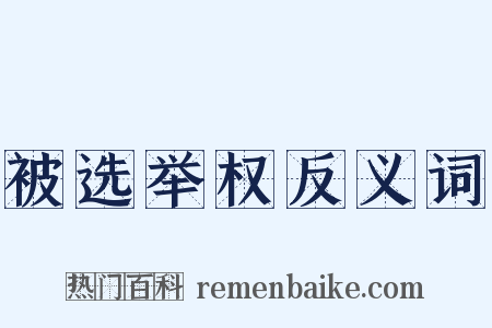 被选举权反义词是什么意思的图片